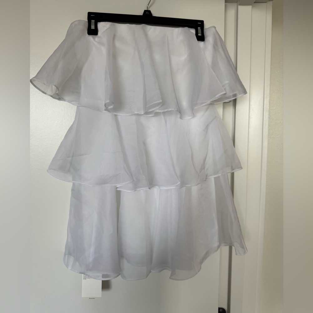 NWT White Ruffled Mini Dress